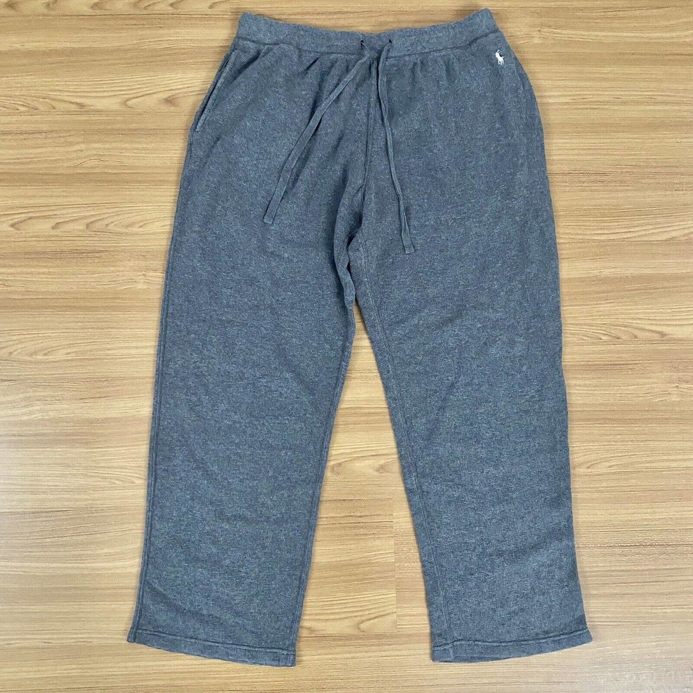 Mens Polo Ralph Lauren Waffle Knit Sweatpants Size XL Gray